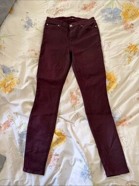 7 For All Mankind Maroon Skinny Jeans